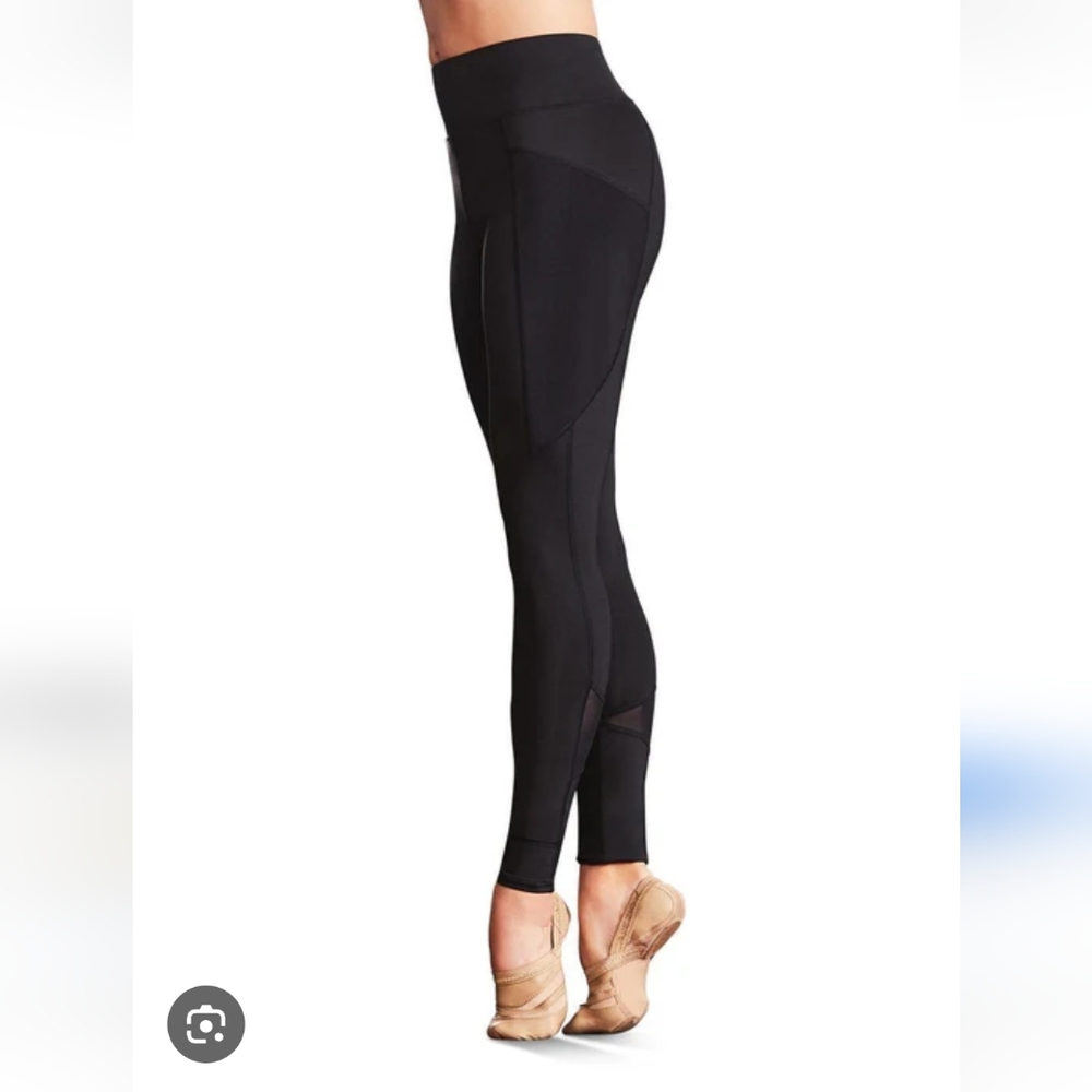 Women's 90 Degree B6 Reflex Black Leggings With Sheer Panels